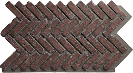 EverStone Herringbone Faux Brick Panel, 46 1/2"W x 25 1/4"H x 1"D, Stratus Color