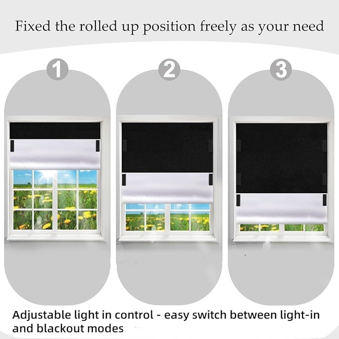 100% Blackout Blind Magnetic Blackout Window Cover 118 x 57Inch, Media Room