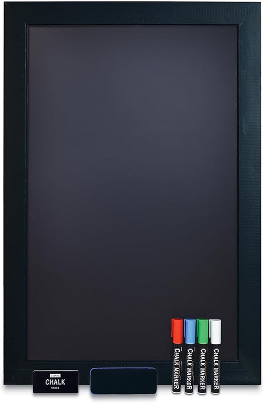 Magnetic Wall Chalkboard, Extra Large Size 20" x 30", Wood Frame, Chalkboard