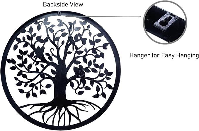 CHINDEUISYUT 23 Inches Tree of Life Wall Art Metal, Large Metal Tree of Life Wall Decor Wall Hanging for Living Room Bedroom Garden Porch Patio Office Home Decor, 23in x 23in x 0.88 in