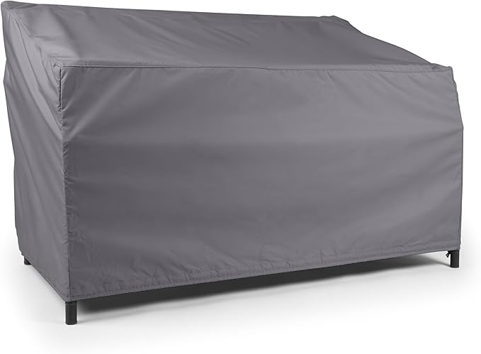 Covermates Elite Outdoor Patio Sofa Cover â Water-Resistant 300D Polyester, Double-Stitched Seams, Elastic Hem, Auto-Locking Drawcord & Mesh Vent for Moderate Weather, 123W x 34D x 34H, Charcoal