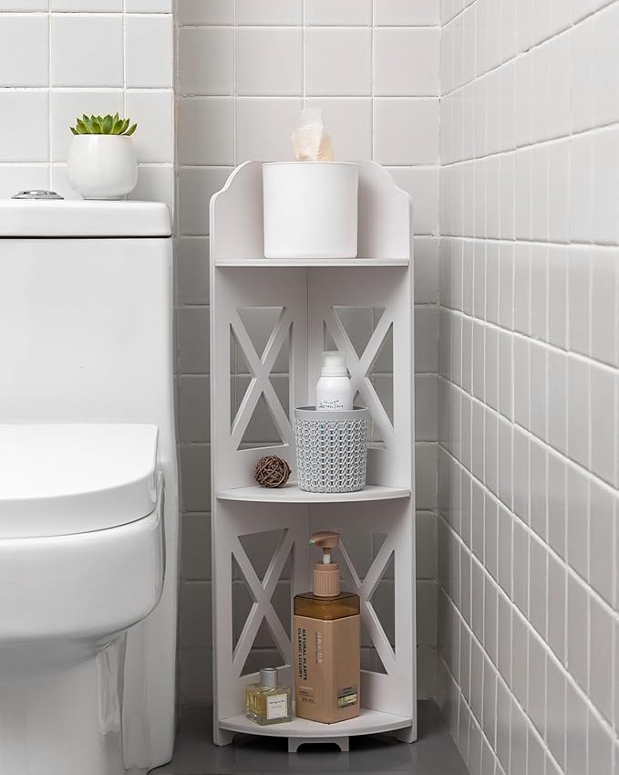 J JINXIAMU Corner Shelf Stand, Storage Organizer Great