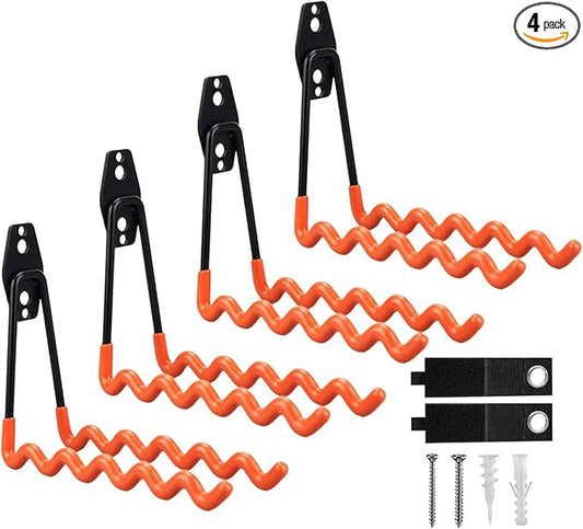 Garage Hooks, 4 Pack Wave Hooks