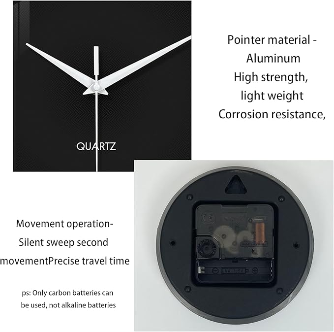 XFM Minimalist Wall Clocks Battery Operated 20 Inch Large Black Wall Clock