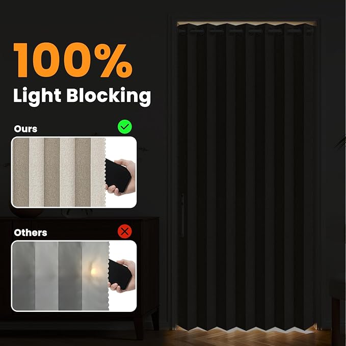 AJAZZ Blackout Accordion Door Curtains