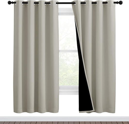 NICETOWN 100% Blackout Window Curtain Panels, Full Light Blocking Drapes