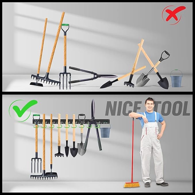 SWANLAKE Plastic 64 Inch Adjustable Storage System, Wall Mounted Hooks Tool