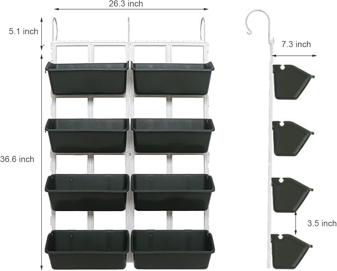8 Pockets Vertical Garden Wall Planter Raised Beds Hanging Planter Wall Mounted