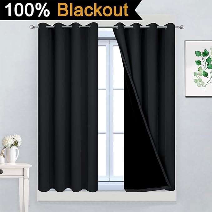Yakamok 54 Inch Length 100% Blackout Curtains