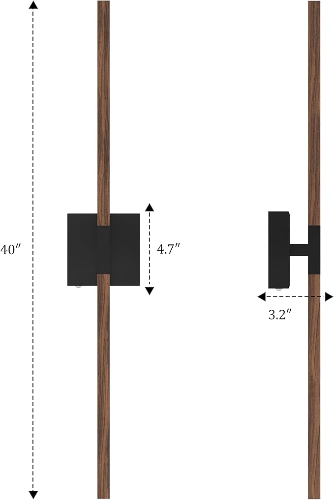 Rayogale 40 Inch Rechargeable Battery Operated Wall Sconce Set Two, 8000mAh