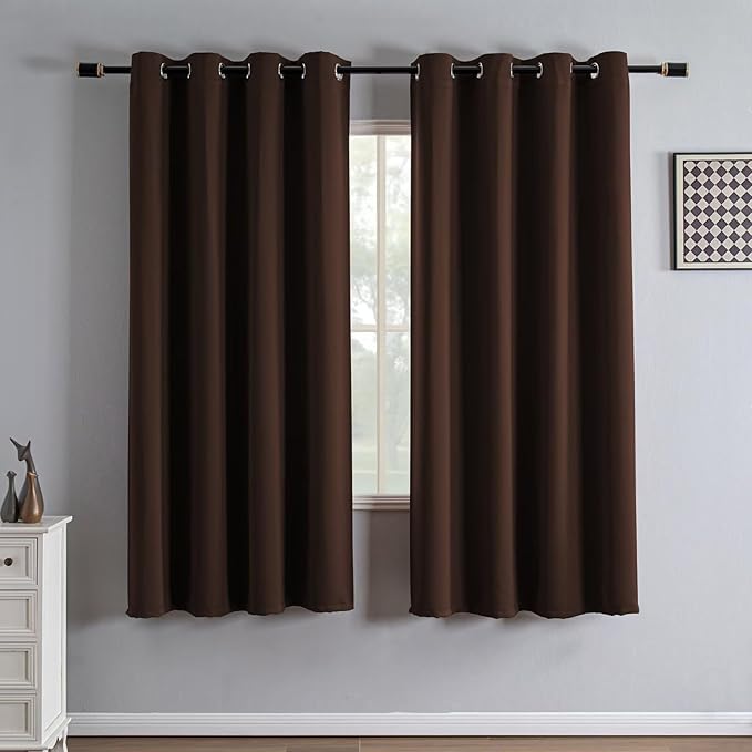IGEMAEVE Blackout Curtains 72 Inch Length 2 Panels Set, Grommet Energy Saving