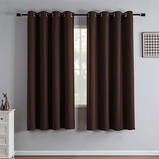 IGEMAEVE Blackout Curtains 72 Inch Length 2 Panels Set, Grommet Energy Saving