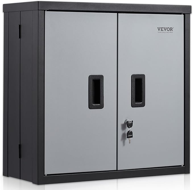 VEVOR Foldable Wall Cabinet, Metal Garage Locker Mounted 26" Small Tool Chest