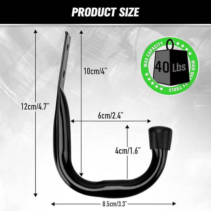 Heavy Duty Garage Storage Hooks, 6-piece Bike Hooks