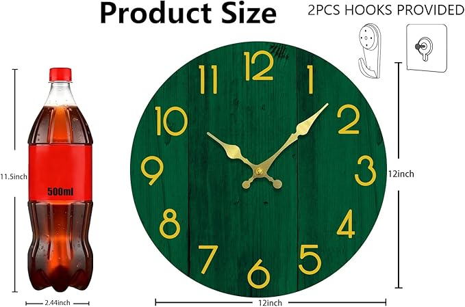 Wall Clock, Modern Wall Clocks Battery Operated, Silent Non Ticking Clock
