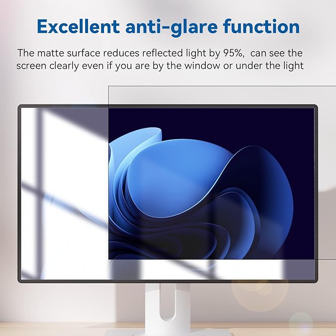 IPROKKO [2-Pack] 24 Inch Computer Privacy Screen Filter for 16:9 Widescreen Monitor, Removable 24inch Anti Blue Light Glare Privacy Shield, Anti Spy Security Protector for Hp Dell Asus Acer Samsung