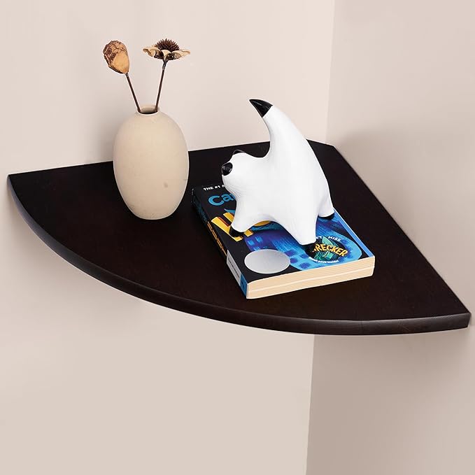 Gieanoo Corner Wall Shelf, 10inch Solid Oak Wood Floating Corner Shelf