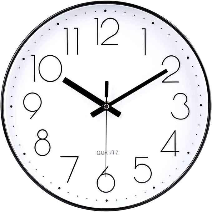 Wall Clock 12 Inch Silent Non-Ticking Modern Wall Clocks Battery Operated