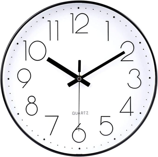 Wall Clock 12 Inch Silent Non-Ticking Modern Wall Clocks Battery Operated