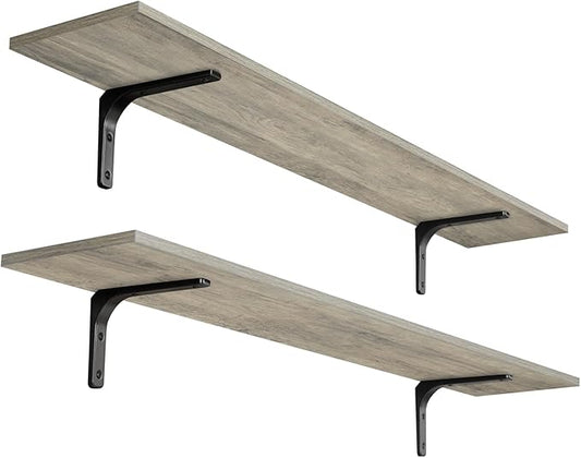 DINZI LVJ Long Wall Shelves, 47.3Inch Wall Mounted Shelves Set of 2, Extra