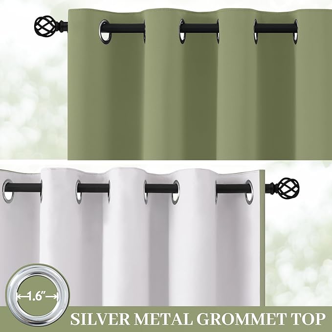 Yakamok 100% Blackout Curtain Panels 63 inches Cold and Light Blocking Drapes