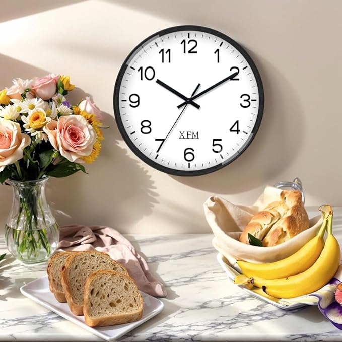 XFM Wall Clock 8 Inch Modern Small Wall Clocks Battery Operated Silent