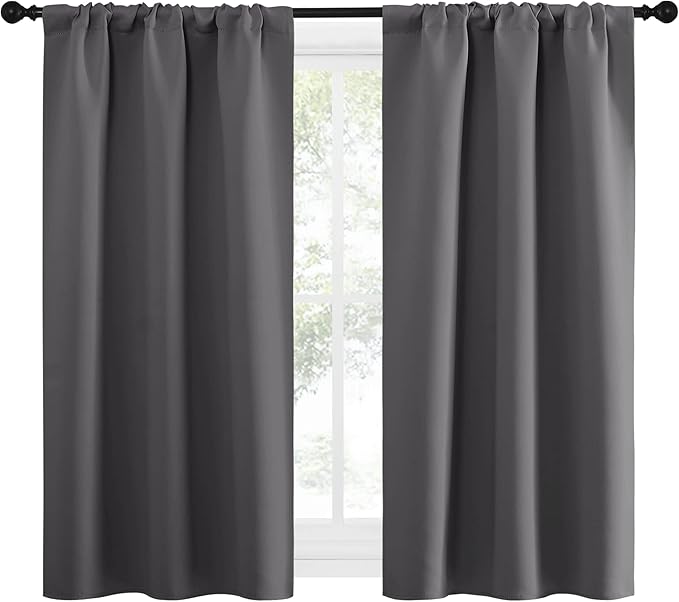 NICETOWN Grey Window Curtains for Bedroom