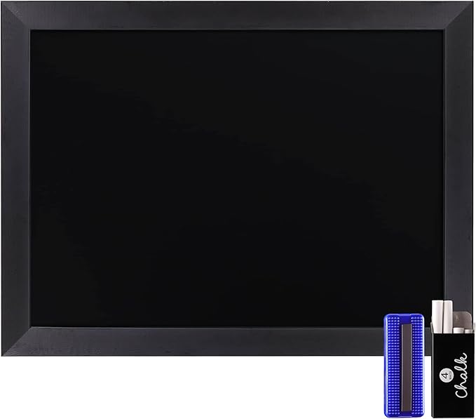 HBCY Creations 18" x 24" Rustic Black Solid Wood Frame Wall Chalkboard