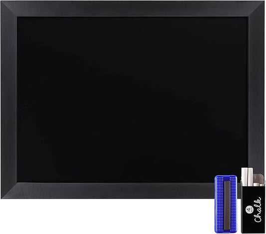 HBCY Creations 18" x 24" Rustic Black Solid Wood Frame Wall Chalkboard