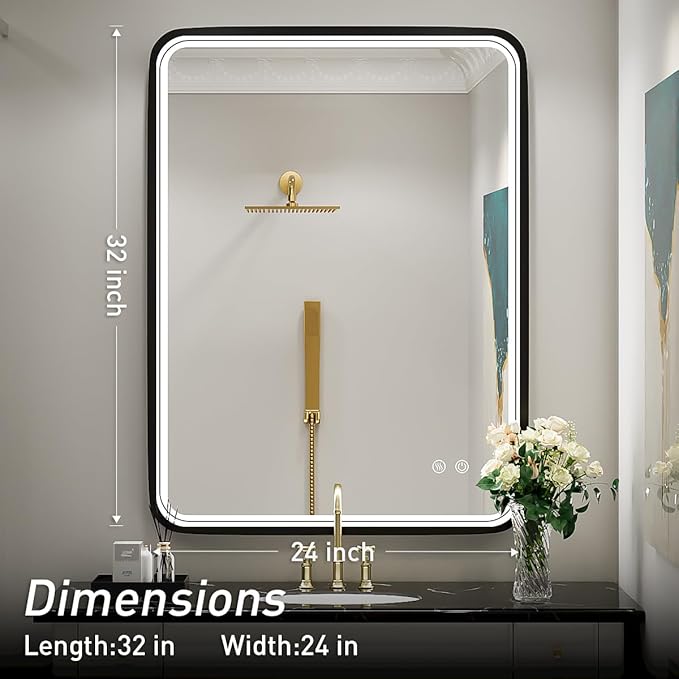 32x24 Inch LED Bathroom Mirror