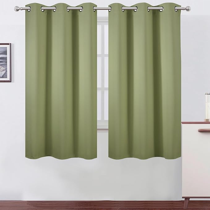 LEMOMO Blackout Curtains 42 x 63 inch/Sage Green Curtains Set of 2