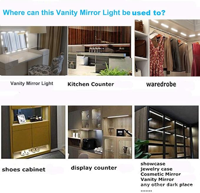 Led Vanity Mirror Lights, Hollywood Style Vanity Make Up Light, 10ft Ultra