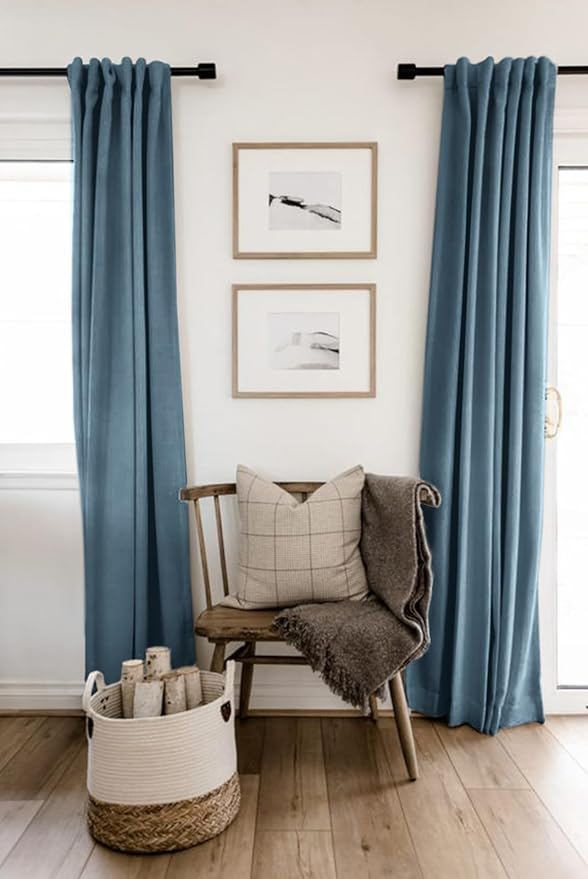 100% Blackout Shield Linen Blackout Curtains