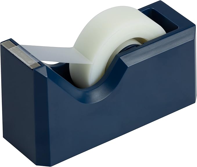 JAM PAPER Colorful Desk Tape Dispensers - Navy Blue - Sold Individually