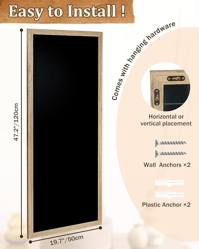 Magnetic Chalkboard for Wall, Long Chalk Board, Wall Hanging Menu for Restaurant