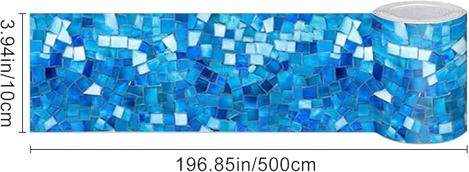 HOMETITUTE Wallpaper Border Peel and Stick Wall Accent PVC Mosaic Wall Borders