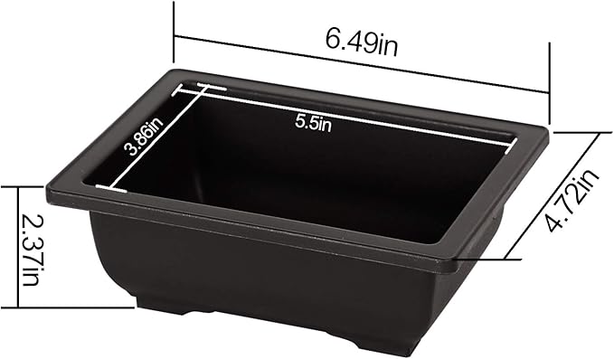 KINJOEK 15 PCS 6.5 Inch Plant Pot, Rectangular Plastic Bonsai Training Pots with 15 Humidity Trays, Flower Succulent Pots Container Bonsai Tree Planters for Garden, Indoor, Home Decorative