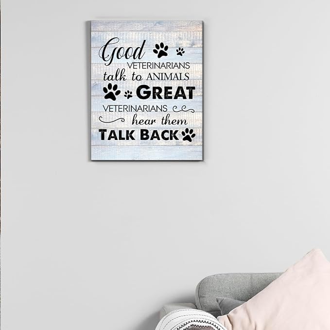 Funny Veterinarian Gifts Farmhouse Dog Canvas Wall Art Decor Veterinary Vet Gift