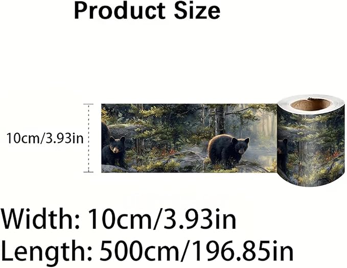 Forest Bear Wallpaper Border 196x4 Inch Peel and Stick Wall Border Self