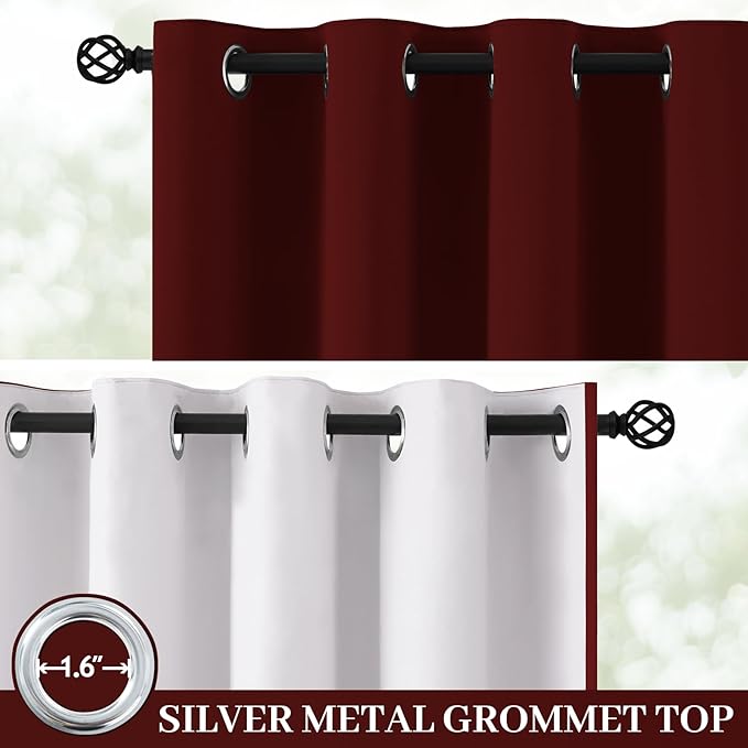 Yakamok 100% Blackout Curtain Panels 63 inches Cold and Light Blocking Drapes
