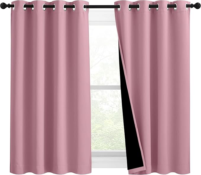 NICETOWN 100% Blackout Blinds, 46 inches x 45 inches, Laundry Room Decor Window