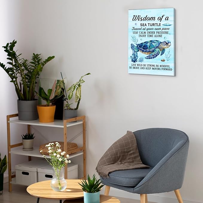 Sea Turtle Wall Art Decor Inspirational Wall Decor Posters Beach Themed