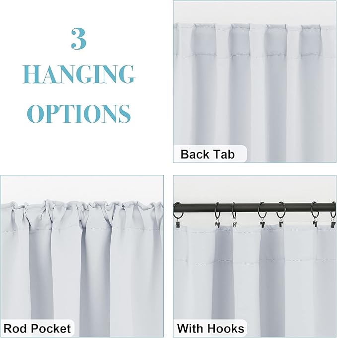 RYB HOME Blackout Curtains for Bedroom, Window Shades Thermal Insulating
