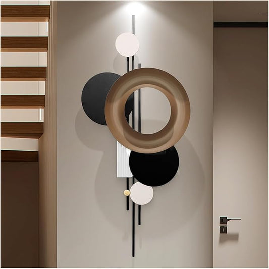 HEBOIX Modern Geometric Large Metal Wall Art 3D Wall Sculptures Handmade Wall