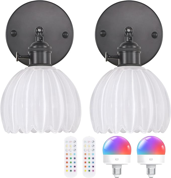 Shenmoyl Vintage Battery Operated Wall Sconce