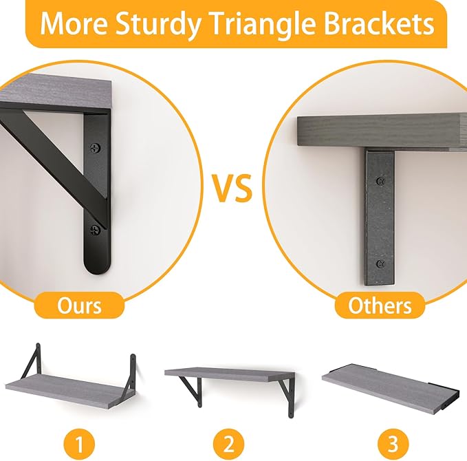 YGEOMER 16.5 Inch Floating Shelves
