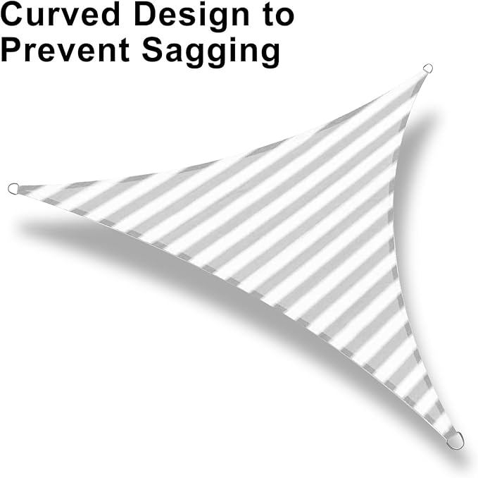 LOVE STORY 10' x 10' x 14' Right Triangle Grey-White Sun Shade Sail Canopy UV Block Cover for Outdoor Patio Garden Backyard