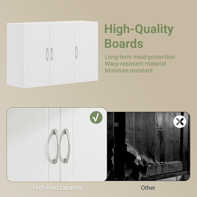 SoBuy Wall Cabinet Laundry Room, Medicine Cabinet