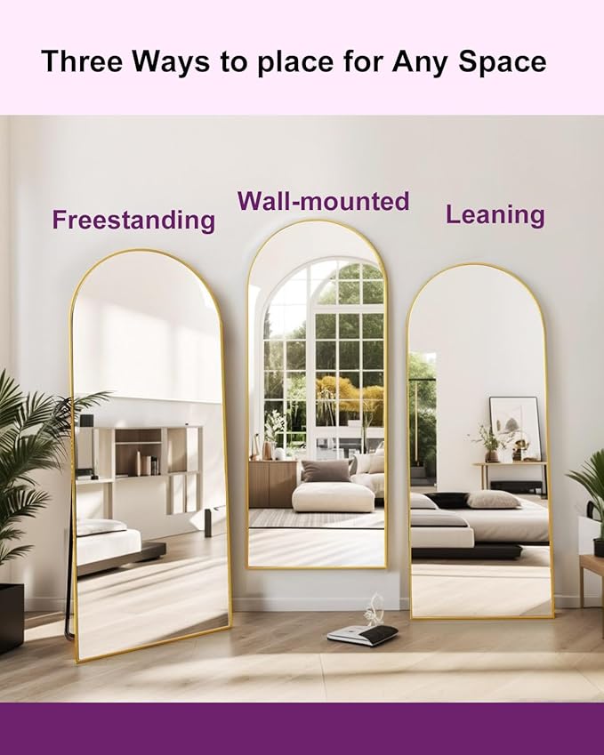 DMWOODFL 58"x18" Arched Full Length Mirror