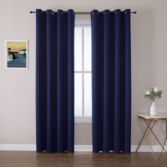 ChrisDowa Blackout Curtains 80 Inches Long 2 Panels Set